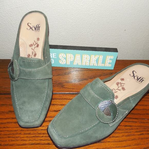 Sofft Professional Office Business Preppy Casual Gray Leather Mules / Slip in 7M - Picture 5 of 8